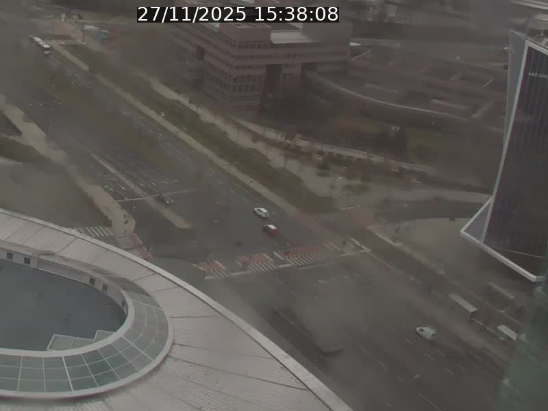 <h2>Webcam sur l'avenue John Fitzgerald Kennedy (N51) avec vue sur le Pont rouge (Pont Grande Duchesse Charlotte), l'arrêt Pfaffenthal et l'entrée du quartier Kirchberg</h2>