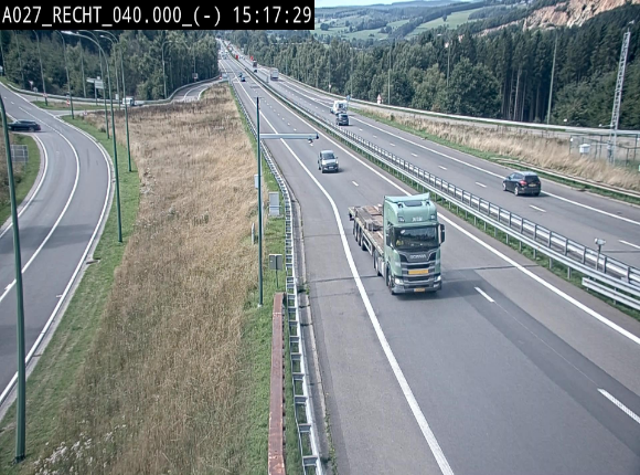 <h2>Webcam A27/E42 à hauteur de la sortie 13 Recht à proximité de Malmedy. Vue orientée vers Malmedy et Liège</h2>