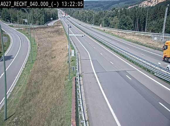 <h2>Webcam A27/E42 à hauteur de la sortie 13 Recht à proximité de Malmedy. Vue orientée vers Malmedy et Liège</h2>