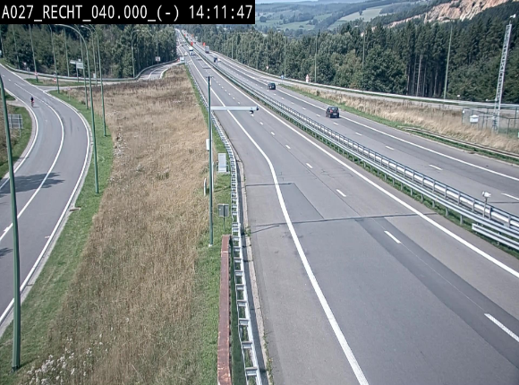 <h2>Webcam A27/E42 à hauteur de la sortie 13 Recht à proximité de Malmedy. Vue orientée vers Malmedy et Liège</h2>