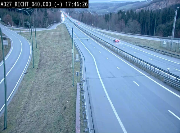<h2>Webcam A27/E42 à hauteur de la sortie 13 Recht à proximité de Malmedy. Vue orientée vers Malmedy et Liège</h2>