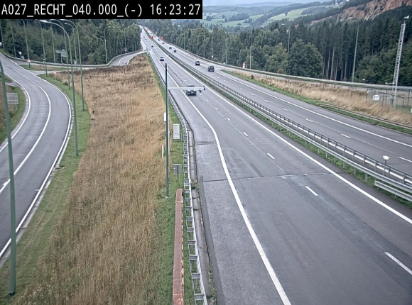 Webcam A27/E42 à hauteur de la sortie 13 Recht à proximité de Malmedy. Vue orientée vers Malmedy et Liège