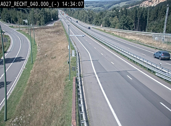 <h2>Webcam A27/E42 à hauteur de la sortie 13 Recht à proximité de Malmedy. Vue orientée vers Malmedy et Liège</h2>