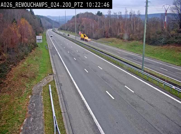 <h2>Webcam E25/A26 à Aywalle, à hauteur de Spa. Vue orientée vers Liège</h2>