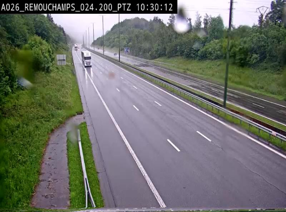 Webcam E25/A26 à Aywalle, à hauteur de Spa. Vue orientée vers Liège