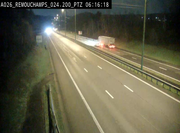 Webcam E25/A26 à Aywalle, à hauteur de Spa. Vue orientée vers Liège
