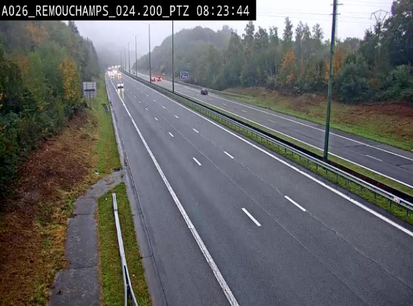 <h2>Webcam E25/A26 à Aywalle, à hauteur de Spa. Vue orientée vers Liège</h2>