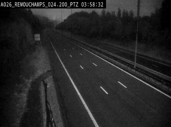 <h2>Webcam E25/A26 à Aywalle, à hauteur de Spa. Vue orientée vers Liège</h2>