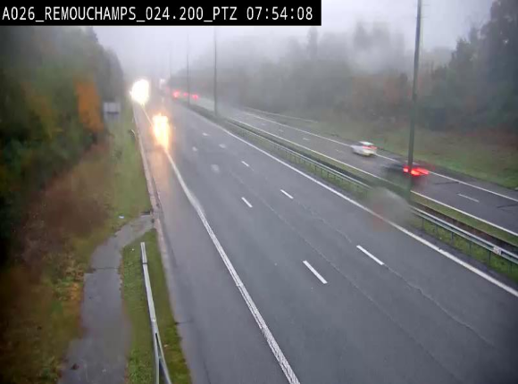 <h2>Webcam E25/A26 à Aywalle, à hauteur de Spa. Vue orientée vers Liège</h2>