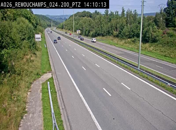 <h2>Webcam E25/A26 à Aywalle, à hauteur de Spa. Vue orientée vers Liège</h2>