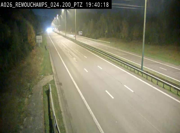 <h2>Webcam E25/A26 à Aywalle, à hauteur de Spa. Vue orientée vers Liège</h2>
