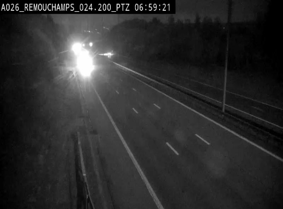 <h2>Webcam E25/A26 à Aywalle, à hauteur de Spa. Vue orientée vers Liège</h2>