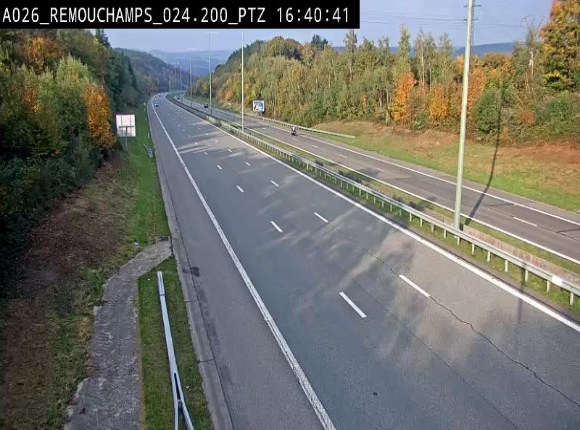 <h2>Webcam E25/A26 à Aywalle, à hauteur de Spa. Vue orientée vers Liège</h2>