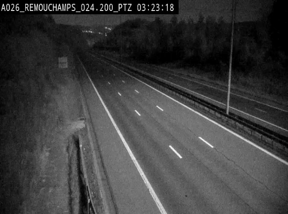 <h2>Webcam E25/A26 à Aywalle, à hauteur de Spa. Vue orientée vers Liège</h2>