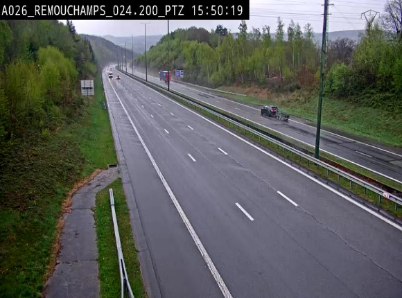 Webcam E25/A26 à Aywalle, à hauteur de Spa. Vue orientée vers Liège