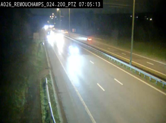 <h2>Webcam E25/A26 à Aywalle, à hauteur de Spa. Vue orientée vers Liège</h2>