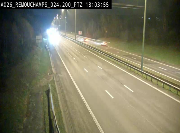 <h2>Webcam E25/A26 à Aywalle, à hauteur de Spa. Vue orientée vers Liège</h2>