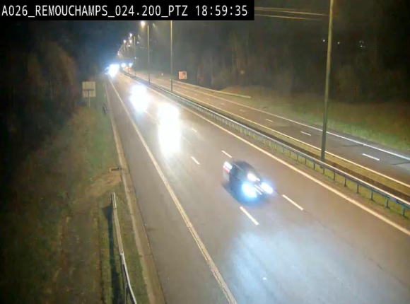 <h2>Webcam E25/A26 à Aywalle, à hauteur de Spa. Vue orientée vers Liège</h2>