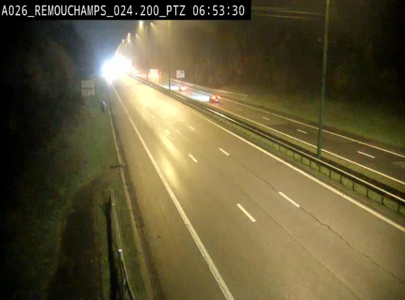 <h2>Webcam E25/A26 à Aywalle, à hauteur de Spa. Vue orientée vers Liège</h2>