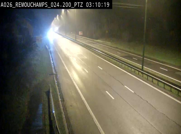 <h2>Webcam E25/A26 à Aywalle, à hauteur de Spa. Vue orientée vers Liège</h2>