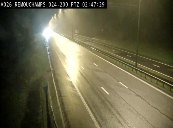 <h2>Webcam E25/A26 à Aywalle, à hauteur de Spa. Vue orientée vers Liège</h2>