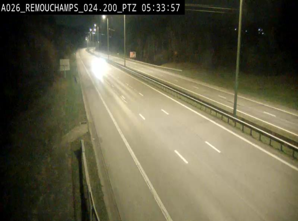 <h2>Webcam E25/A26 à Aywalle, à hauteur de Spa. Vue orientée vers Liège</h2>