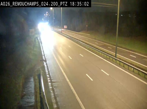 <h2>Webcam E25/A26 à Aywalle, à hauteur de Spa. Vue orientée vers Liège</h2>