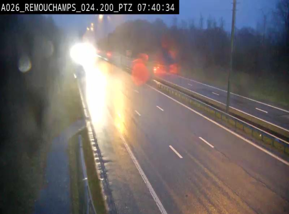 <h2>Webcam E25/A26 à Aywalle, à hauteur de Spa. Vue orientée vers Liège</h2>