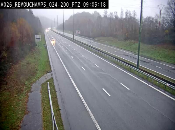 <h2>Webcam E25/A26 à Aywalle, à hauteur de Spa. Vue orientée vers Liège</h2>