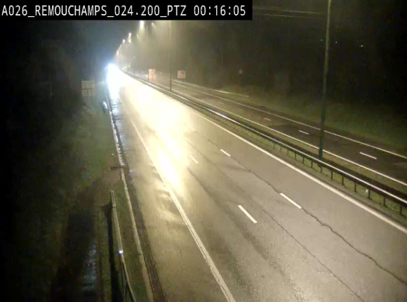 <h2>Webcam E25/A26 à Aywalle, à hauteur de Spa. Vue orientée vers Liège</h2>