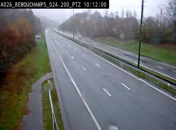 <h2>Webcam E25/A26 à Aywalle, à hauteur de Spa. Vue orientée vers Liège</h2>