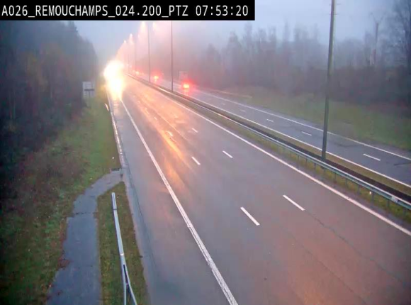 <h2>Webcam E25/A26 à Aywalle, à hauteur de Spa. Vue orientée vers Liège</h2>