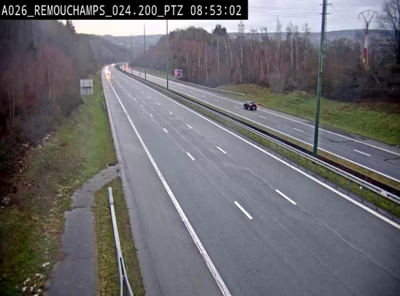 <h2>Webcam E25/A26 à Aywalle, à hauteur de Spa. Vue orientée vers Liège</h2>