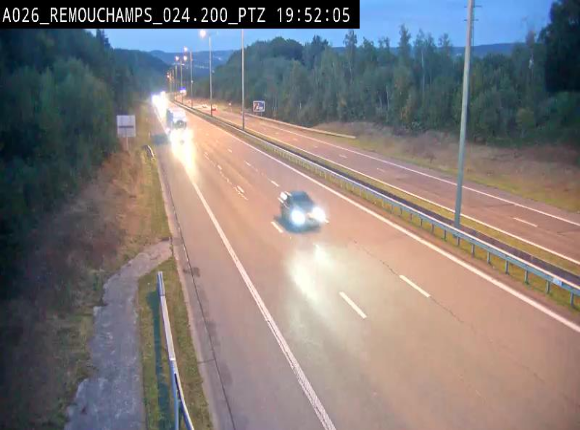 <h2>Webcam E25/A26 à Aywalle, à hauteur de Spa. Vue orientée vers Liège</h2>