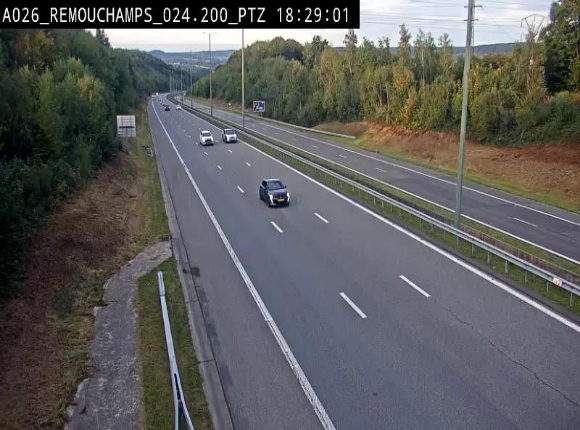 <h2>Webcam E25/A26 à Aywalle, à hauteur de Spa. Vue orientée vers Liège</h2>