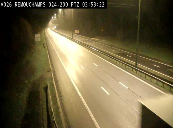 <h2>Webcam E25/A26 à Aywalle, à hauteur de Spa. Vue orientée vers Liège</h2>