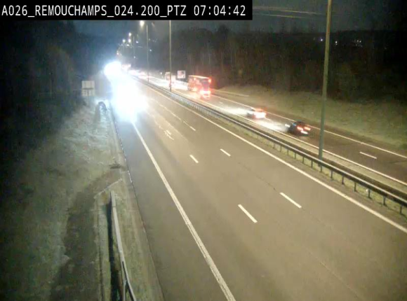 <h2>Webcam E25/A26 à Aywalle, à hauteur de Spa. Vue orientée vers Liège</h2>