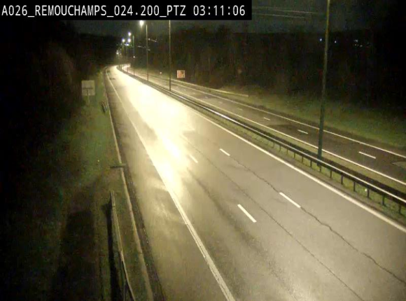 <h2>Webcam E25/A26 à Aywalle, à hauteur de Spa. Vue orientée vers Liège</h2>
