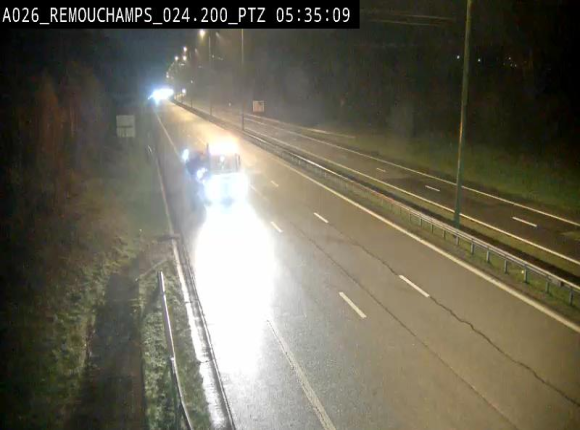 <h2>Webcam E25/A26 à Aywalle, à hauteur de Spa. Vue orientée vers Liège</h2>