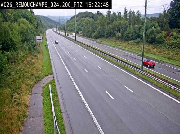 <h2>Webcam E25/A26 à Aywalle, à hauteur de Spa. Vue orientée vers Liège</h2>