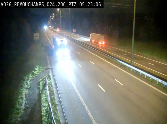 <h2>Webcam E25/A26 à Aywalle, à hauteur de Spa. Vue orientée vers Liège</h2>
