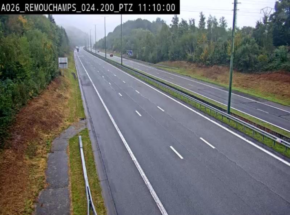<h2>Webcam E25/A26 à Aywalle, à hauteur de Spa. Vue orientée vers Liège</h2>