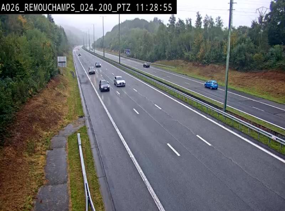 <h2>Webcam E25/A26 à Aywalle, à hauteur de Spa. Vue orientée vers Liège</h2>