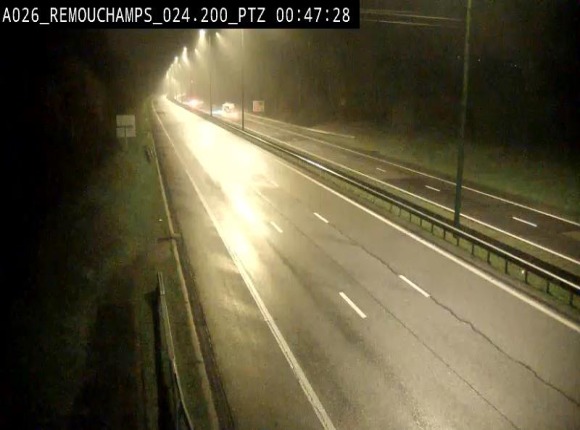 <h2>Webcam E25/A26 à Aywalle, à hauteur de Spa. Vue orientée vers Liège</h2>