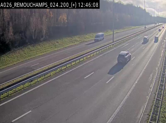 Webcam à hauteur de Spa entre la sortie Remouchamps et la sortie Stavelot. Vue orientée vers les Ardennes