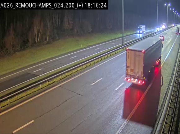 Webcam à hauteur de Spa entre la sortie Remouchamps et la sortie Stavelot. Vue orientée vers les Ardennes