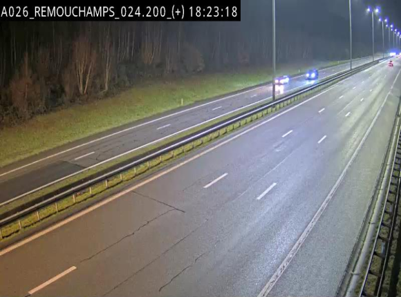 Webcam à hauteur de Spa entre la sortie Remouchamps et la sortie Stavelot. Vue orientée vers les Ardennes