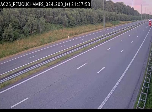 Webcam à hauteur de Spa entre la sortie Remouchamps et la sortie Stavelot. Vue orientée vers les Ardennes