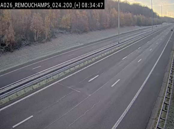 Webcam à hauteur de Spa entre la sortie Remouchamps et la sortie Stavelot. Vue orientée vers les Ardennes
