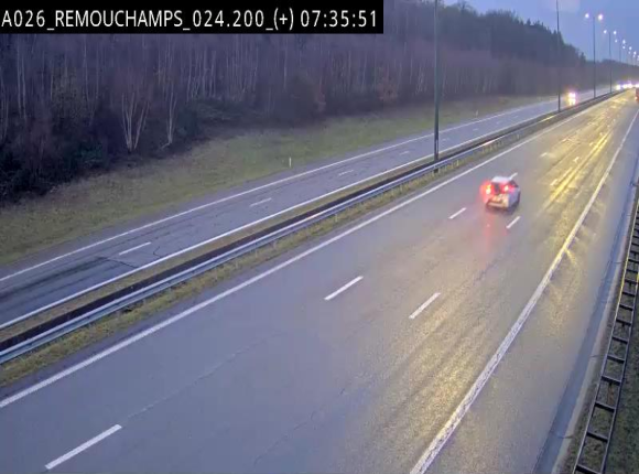 Webcam à hauteur de Spa entre la sortie Remouchamps et la sortie Stavelot. Vue orientée vers les Ardennes